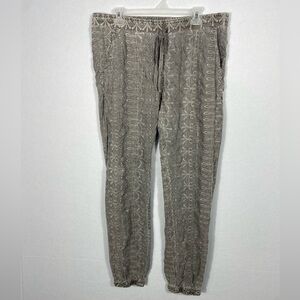 Johnny Was Gray Fully Embroidered Joggers size Large
